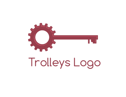 key with gear construction logo