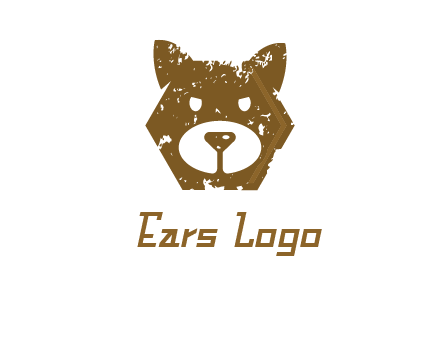 bear face grunge animal logo