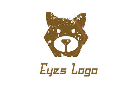 bear face grunge animal logo