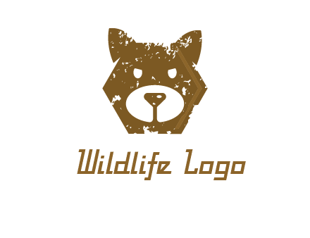bear face grunge animal logo