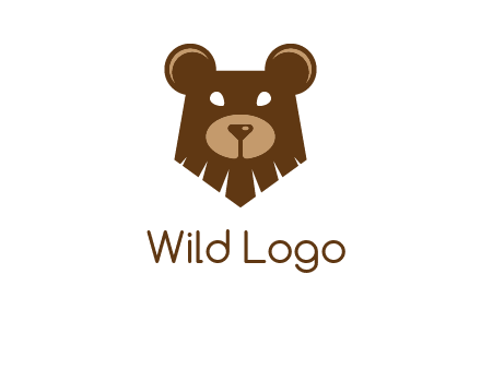 grizzly bear face animal logo