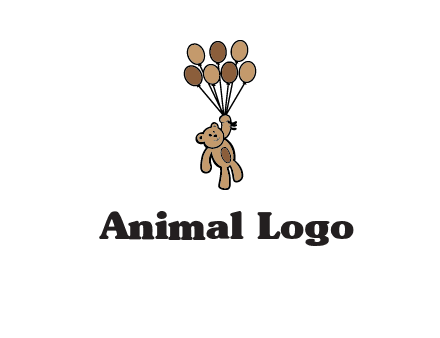 teddy bear with balloons gift logo