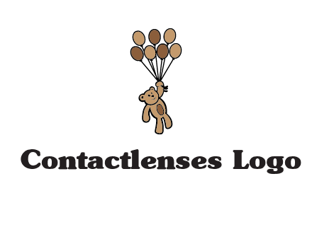 teddy bear with balloons gift logo