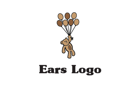 teddy bear with balloons gift logo