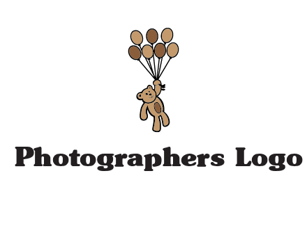 teddy bear with balloons gift logo