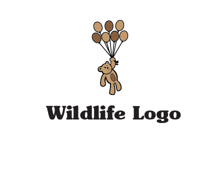 teddy bear with balloons gift logo