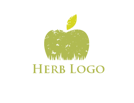 green apple grunge healthcare logo