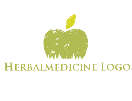 green apple grunge healthcare logo