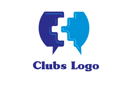 chat bubble in pieces communication logo