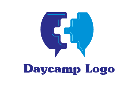 chat bubble in pieces communication logo