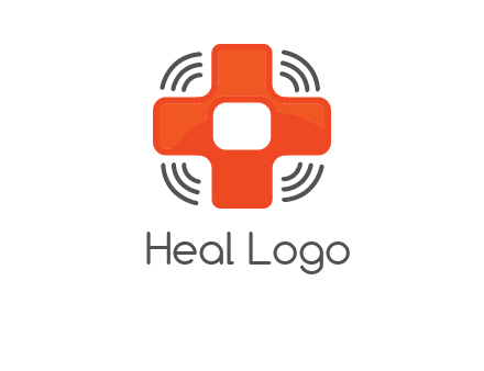 cross with broadcasting waves in communication logo