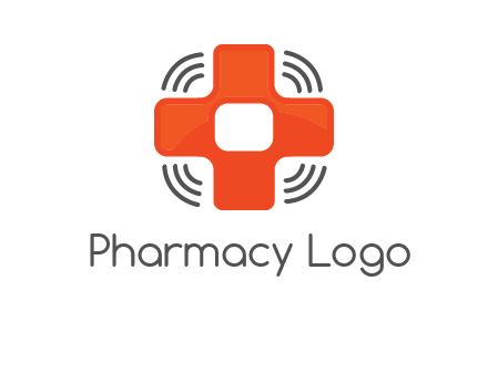 cross with broadcasting waves in communication logo