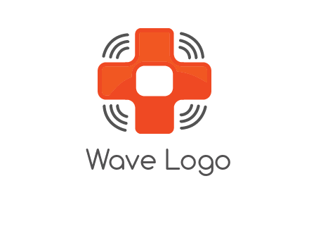 cross with broadcasting waves in communication logo