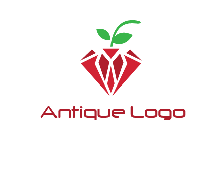 diamond with leaf jewelry logo