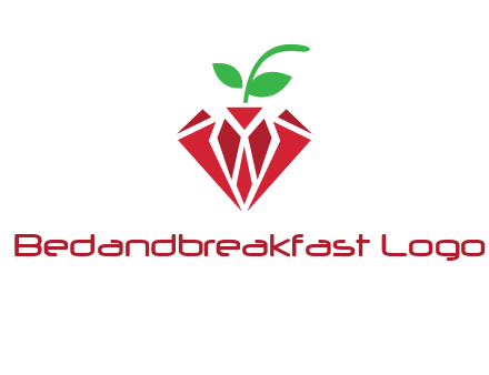 diamond with leaf jewelry logo