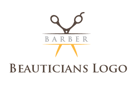 open scissors in barber logo