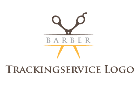 open scissors in barber logo