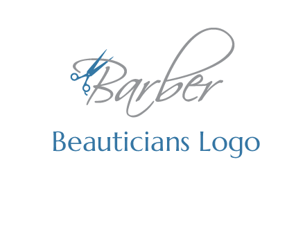 barber logo with scissors