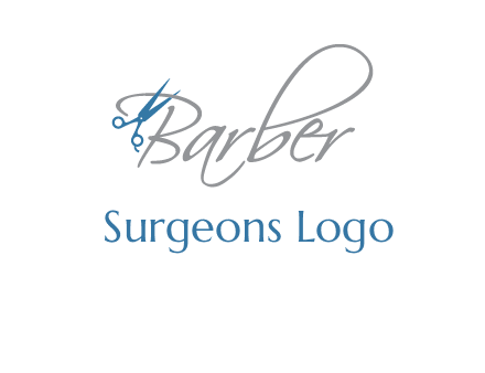 barber logo with scissors