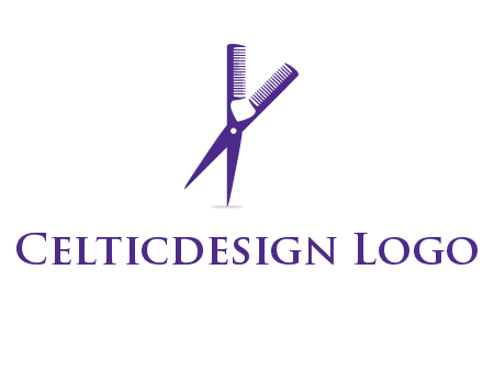 comb and scissors barber logo