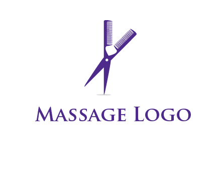 comb and scissors barber logo