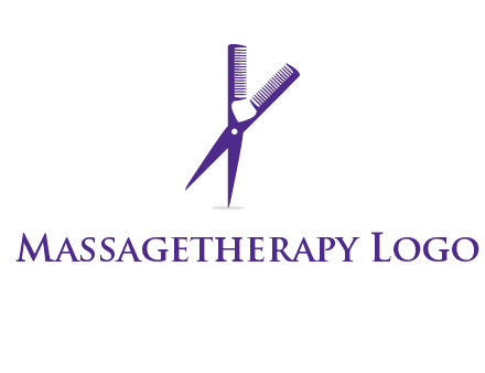 comb and scissors barber logo