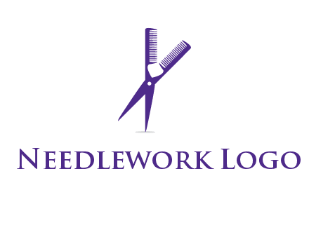 comb and scissors barber logo