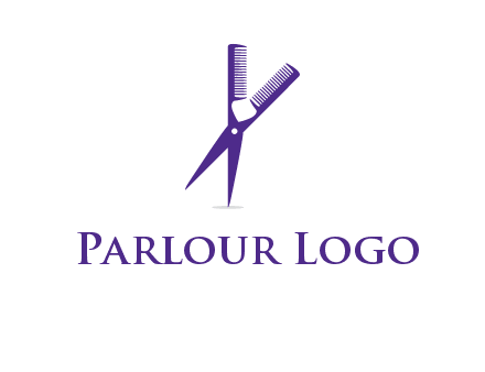 comb and scissors barber logo