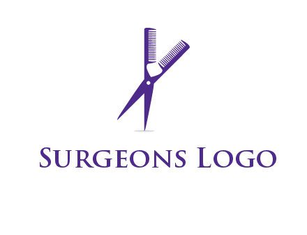 comb and scissors barber logo