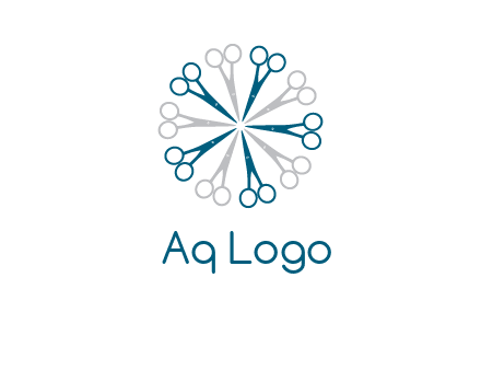 scissors in a circle barber logo