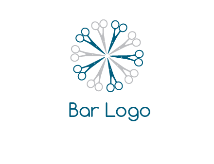 scissors in a circle barber logo