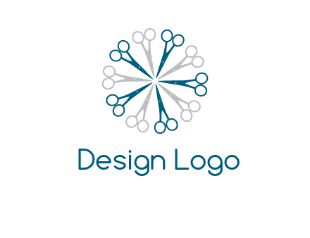 scissors in a circle barber logo