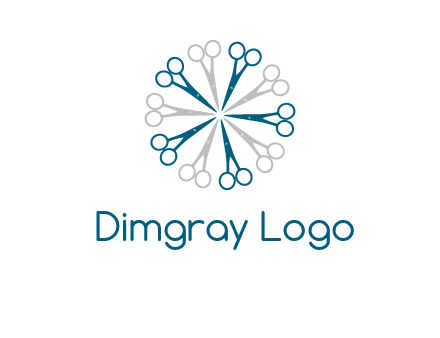 scissors in a circle barber logo