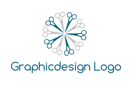 scissors in a circle barber logo