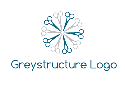 scissors in a circle barber logo