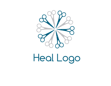 scissors in a circle barber logo