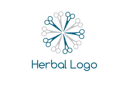 scissors in a circle barber logo