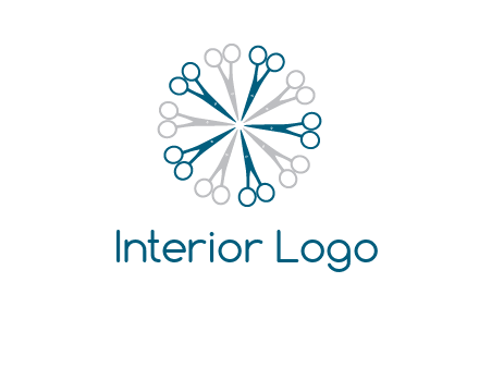 scissors in a circle barber logo