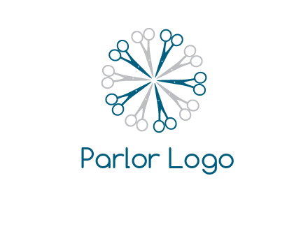 scissors in a circle barber logo