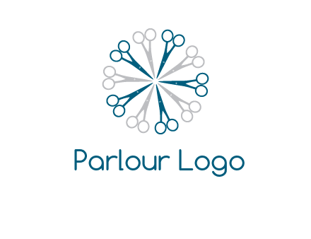 scissors in a circle barber logo