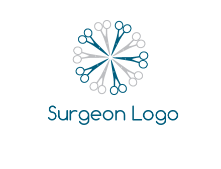 scissors in a circle barber logo