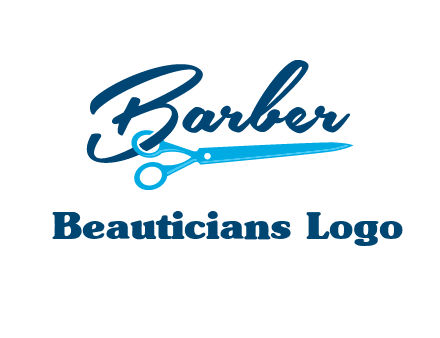 scissor entwined with barber logo