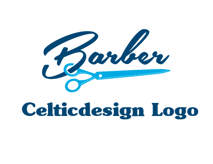 scissor entwined with barber logo