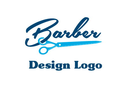 scissor entwined with barber logo