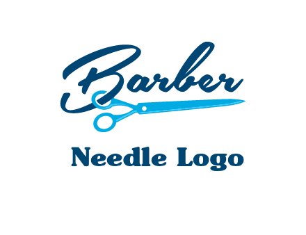scissor entwined with barber logo