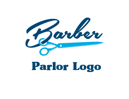 scissor entwined with barber logo