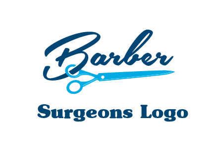 scissor entwined with barber logo