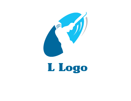 batsmen in circle sports logo