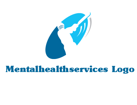 batsmen in circle sports logo