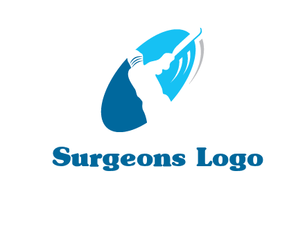 batsmen in circle sports logo